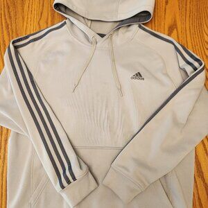 Adidas climawarm stripe sleeve hoodie- light gray